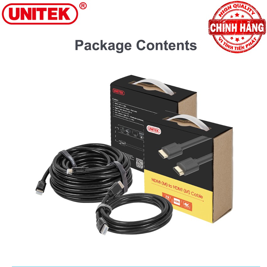 Cáp HDMI 4K Ultra HD và 3D Unitek Y-C142M dài 10m