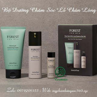 Bộ Dưỡng Da Chăm Sóc Lỗ Chân Lông Cho Nam Innisfree Forest For Men Pore Care All-In-One Essence Duo Set