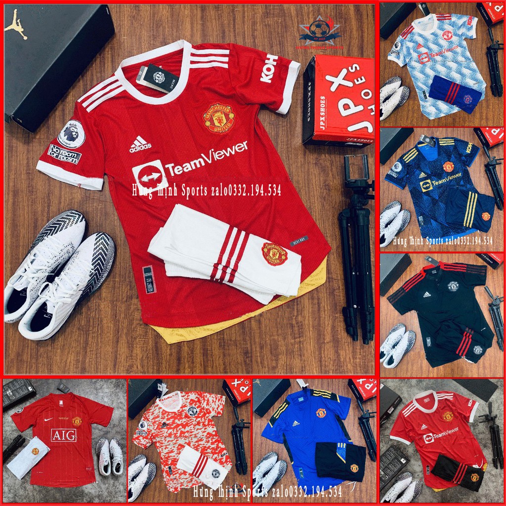 Áo Bóng Đá CLB Manchester 21/22- Bộ Quần Áo Đá Banh MU Đủ Màu Vải Thái Chuẩn áo đấu mùa giải 2021/22