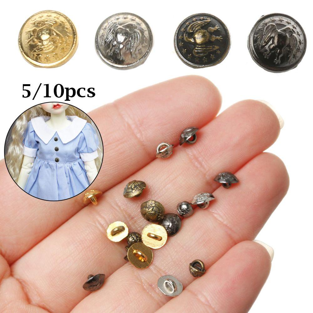 Set 1 5 / 10 Nút Áo Khoác Mini 4 / 5 / 6mm Trang Trí Cho Búp Bê Barbie DIY