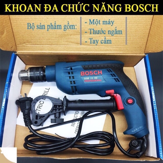 Máy khoan tường bê tông,khoan sắt,khoan gỗ 13 ly Bosch