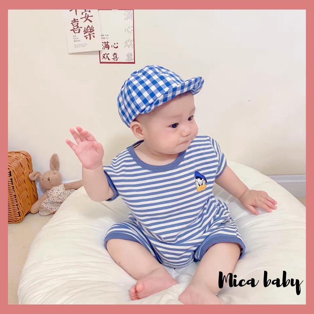 Mũ lưỡi trai mềm họa tiết kẻ caro đáng yêu cho bé Mica Baby MH126