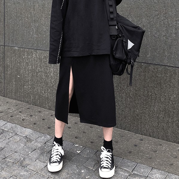 Nhập WAFACB2422 giảm 22K cho đơn 99K_Váy Chữ A Lưng Cao Xẻ Tà 28093