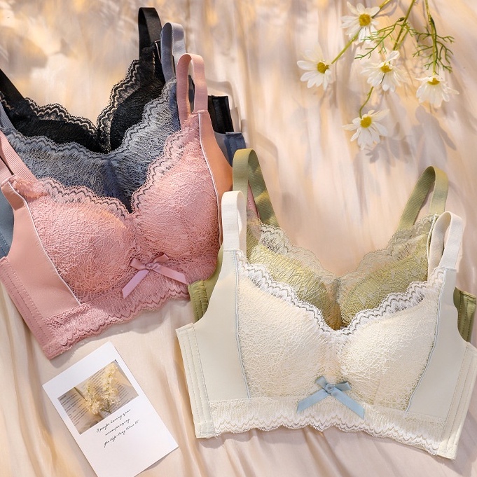 Áo ngực AOWEINISI không gọng nâng ngực phối ren điều chỉnh được thời trang quyến rũ dành cho nữ