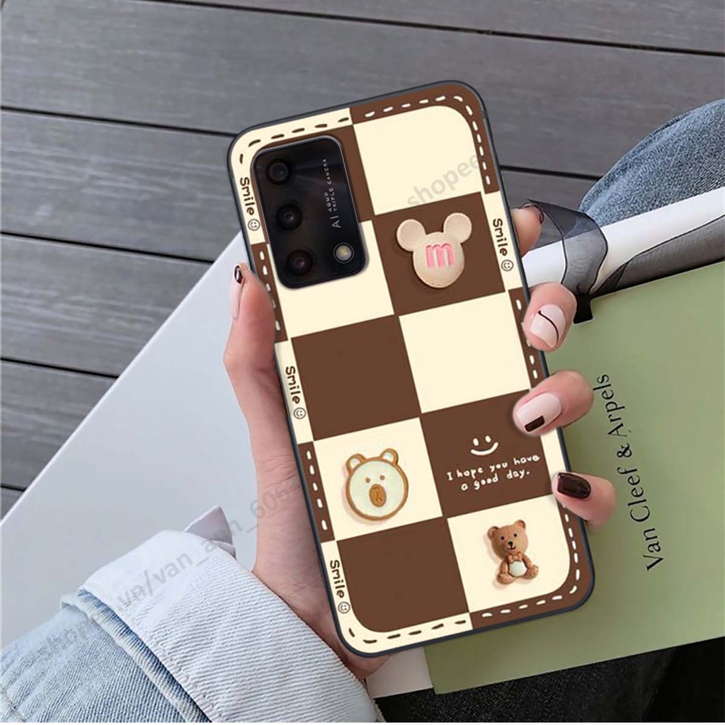 Ốp lưng Oppo A74 / A94 / A95 hình gấu, kẹo dễ thương cute