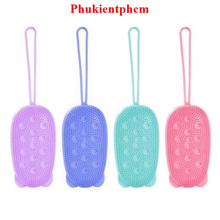 Bông Tắm Silicon Tạo Bọt 2 Mặt Siêu Mềm Massage Có Dây Treo Bông Tắm Hình Gấu