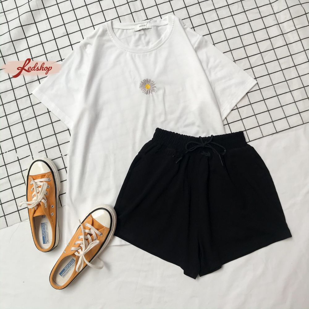 Quần đùi short thun mặc nhà cạp chun co dãn tốt phong cách Hàn Quốc Red Shop 25714