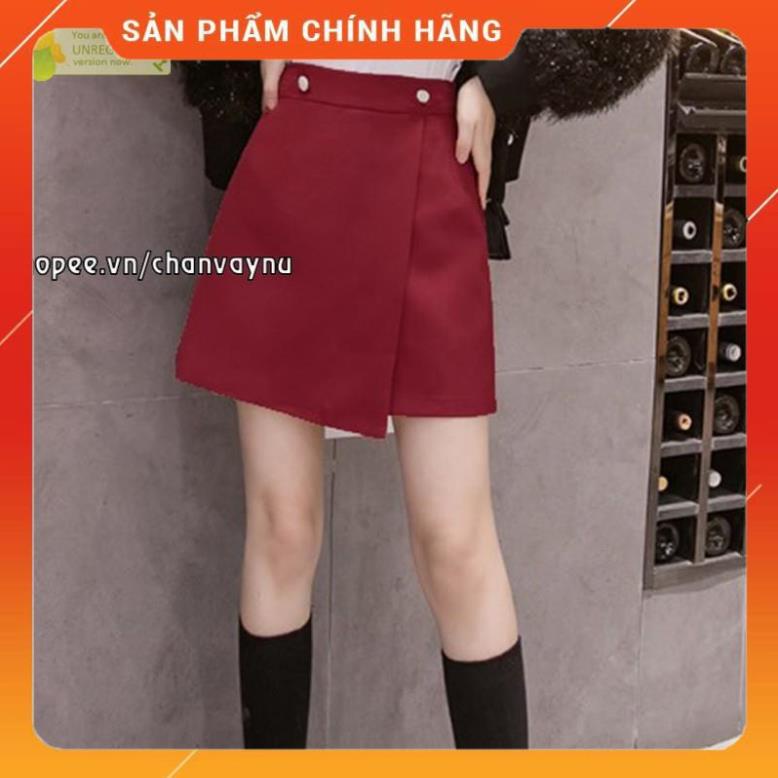 Shop Quần giả váy nữ vạt xéo lưng 2 nút sắt 2 màu đen, đỏ size S,M VXN MT850 hàn quốc chuẩn store freeship 50k .