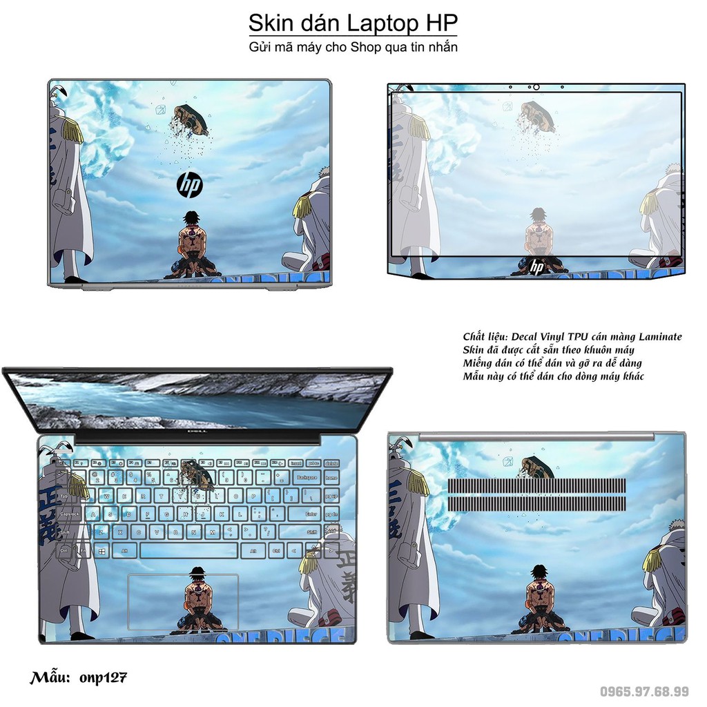 Skin dán Laptop HP in hình One Piece _nhiều mẫu 14 (inbox mã máy cho Shop)