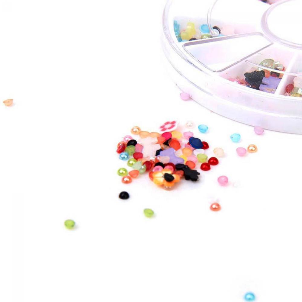 Set 1200 Hạt Nhựa Nhiều Màu Đính Móng Nghệ Thuật