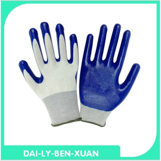 12 đôi găng tay phủ sơn xanh(1 túi)