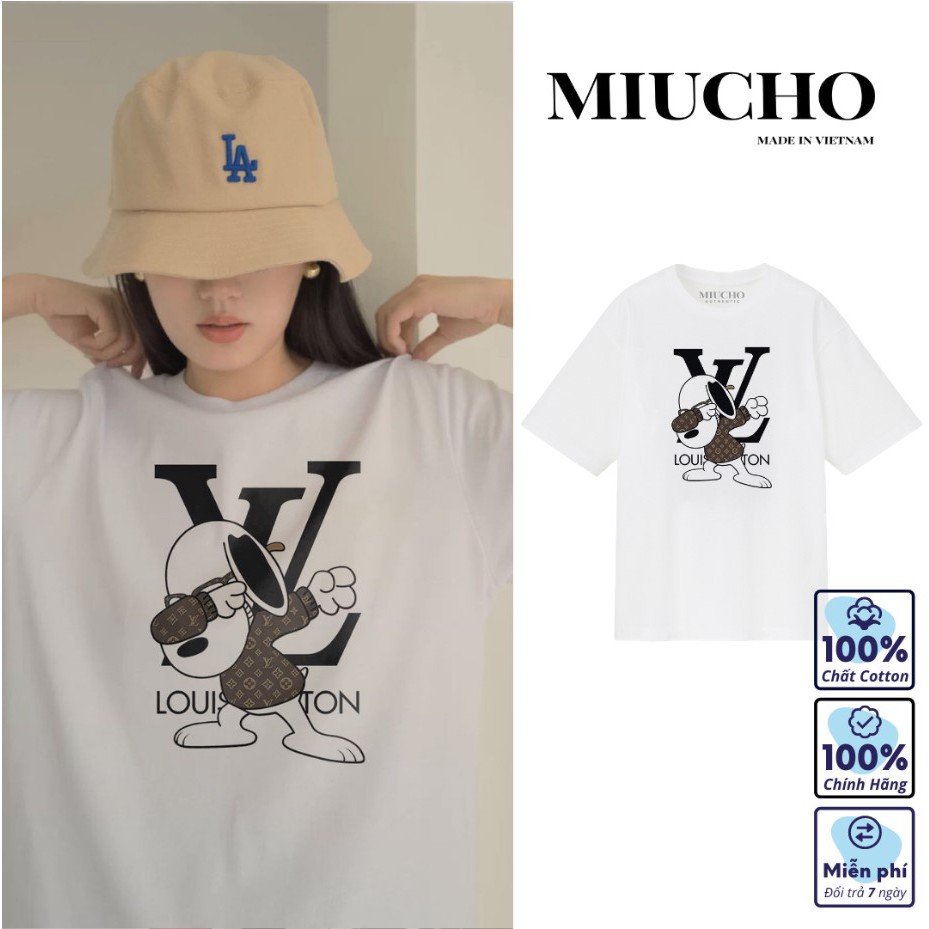 Áo thun nữ trắng đen AT057 Miucho Basic Tee vải đẹp thun cotton phông oversize Unisex tay lỡ form rộng hàn quốc cao cấp