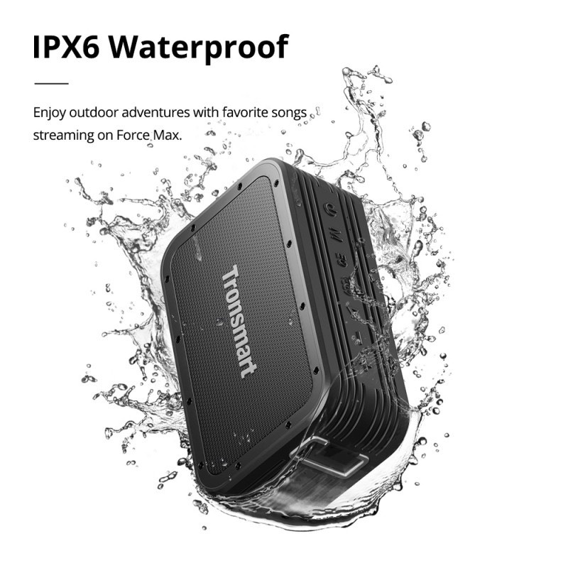 Loa ngoài trời di động Tronsmart Force Max Bluetooth 5.0, Công suất 80W, Chống Nước IPX6 Lên đến 13 giờ chơi nhạc