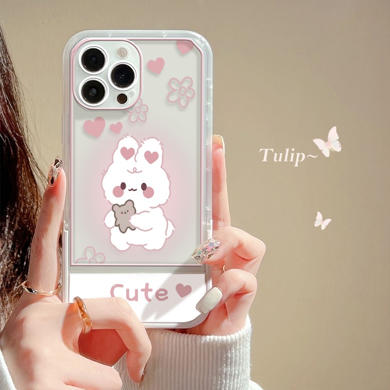Ốp Điện Thoại Họa Tiết Hoạt Hình Chú Gấu / Thỏ Hồng Cho IPhone 12 13 11 Pro 8 7 6 6S Plus XS MAX X XR SE 2020