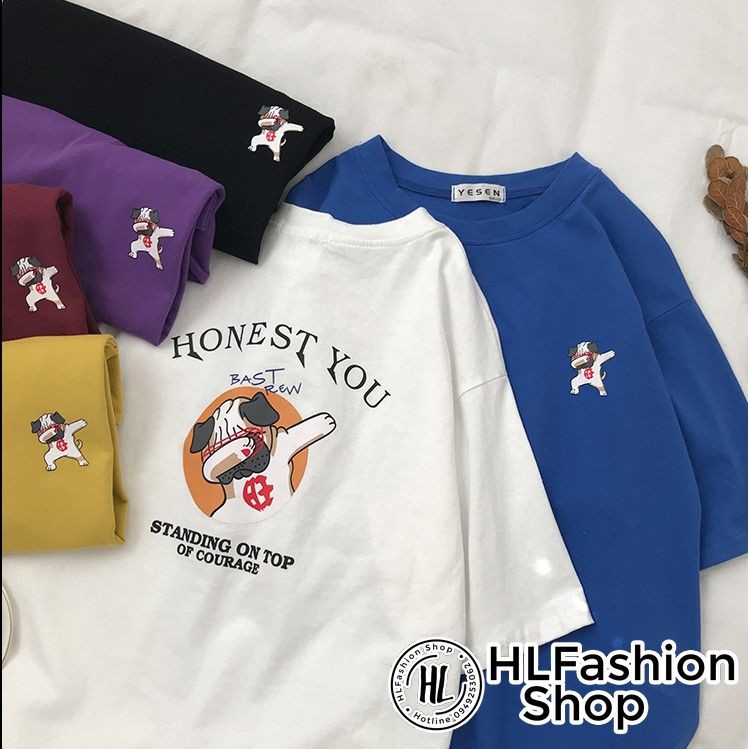 Áo thun tay lỡ Unisex form rộng Honest You cực cool Hàn Quốc, áo phông form rộng size HLFashion