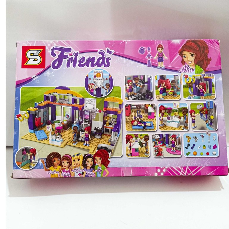 Lắp ráp xếp hình Not Lego Friends 41312,  sy881 : Trung Tâm Thể Thao bóng rổ Heartlake 349+ mảnh