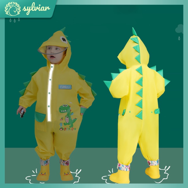 Áo Mưa Một Mảnh In Họa Tiết Hoạt Hình Dễ Thương Dành Cho Bé Trai Gái