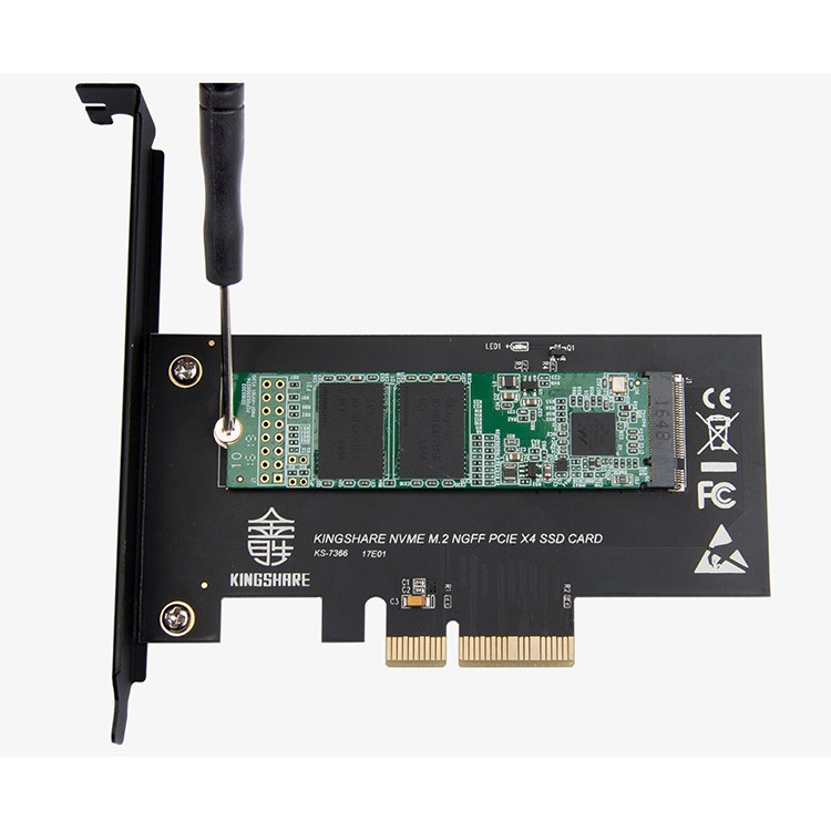 Kingshare Chuyển Đổi ổ cứng SSD M2 NVMe To PCIe 3.0 x 4