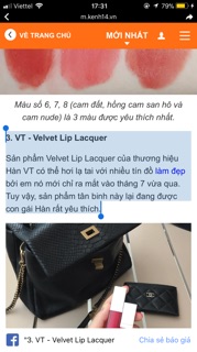 Son kem lì VT - Velvet Lip Lacquer