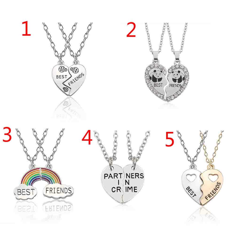 Set 2 vòng cổ đôi thiết kế mảnh ghép độc đáo tùy chọn kiểu dáng dành cho bạn thân