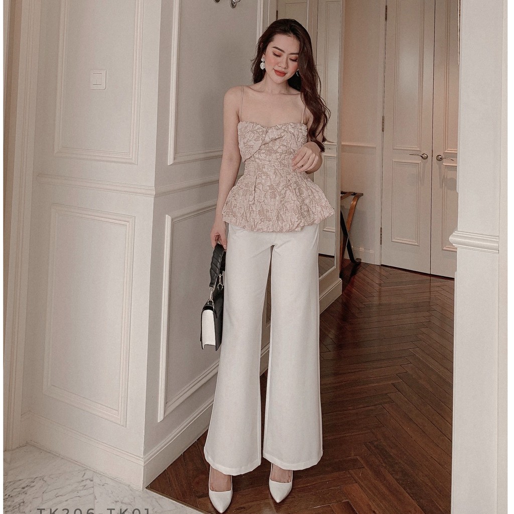 Áo peplum 2 dây xoắn ngực xốp tapta | BigBuy360 - bigbuy360.vn
