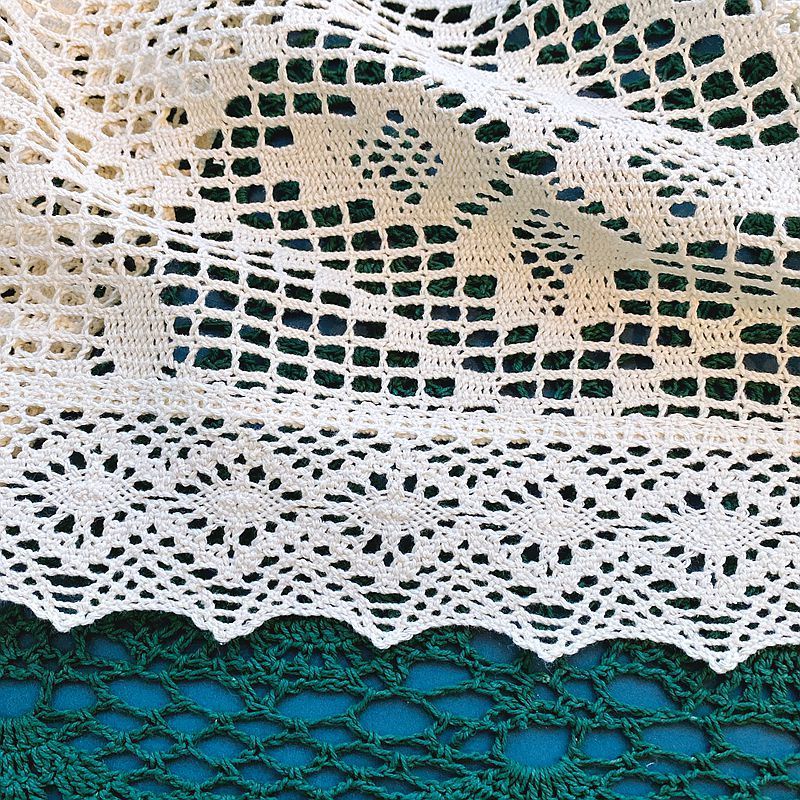 Khăn Trải Bàn Vải Cotton Lanh Dệt Kim Kiểu Retro Mỹ Dễ Thương