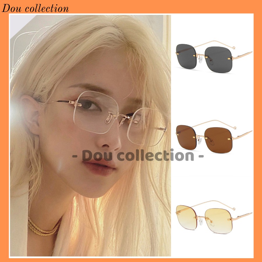 [Nowship2h] Kính Mát (Kính Râm) Cao Cấp Hình Hộp Gọng Cận Kim Loại Phong Cách Hàn Quốc - Carl Fitow - Mã MK013