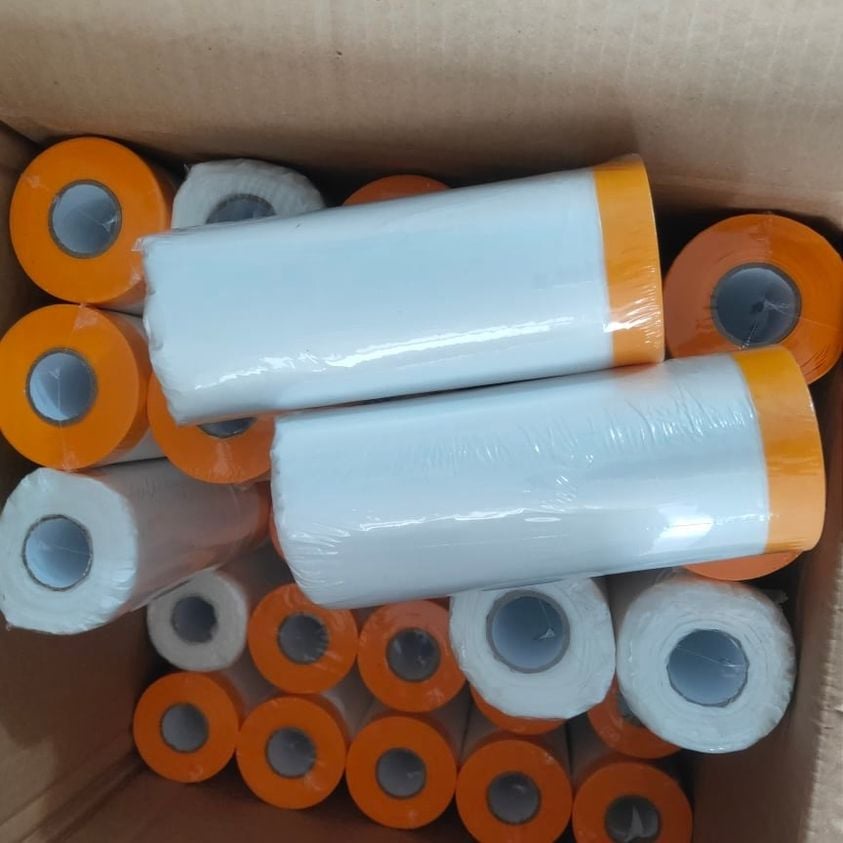 Cuộn nilon phủ đồ đạc che bụi, che sơn khi sơn phủ gầm bảo vệ chi tiết kích thước 55CMx25M vs 110CMx25M ĐNB