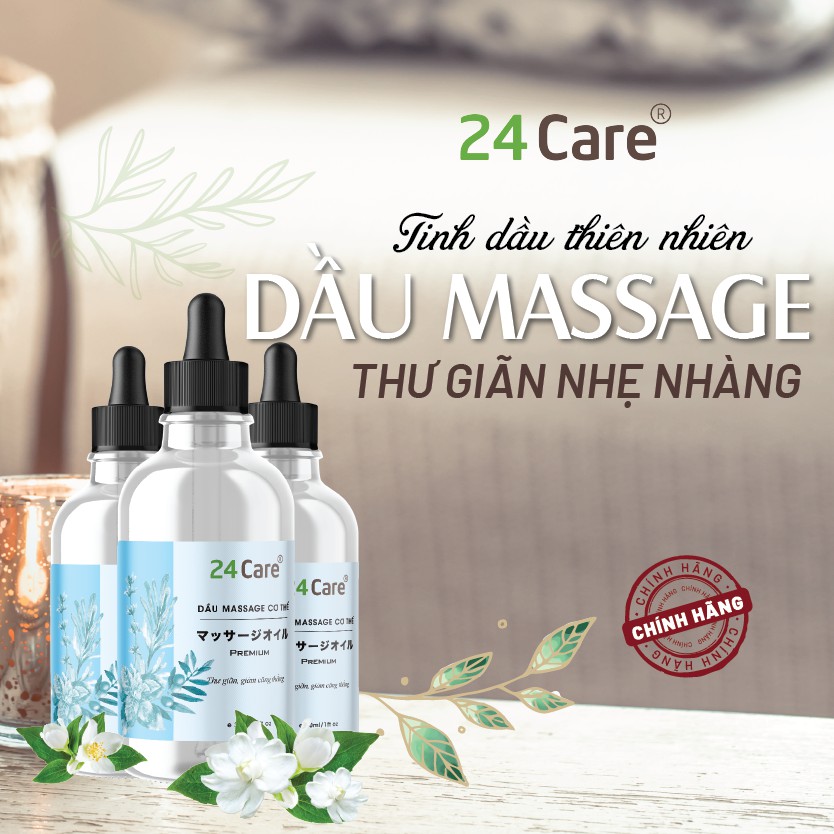 Combo 2 chai tinh dầu 24Care massage thư giản, giảm căng thẳng - (30ml/chai)