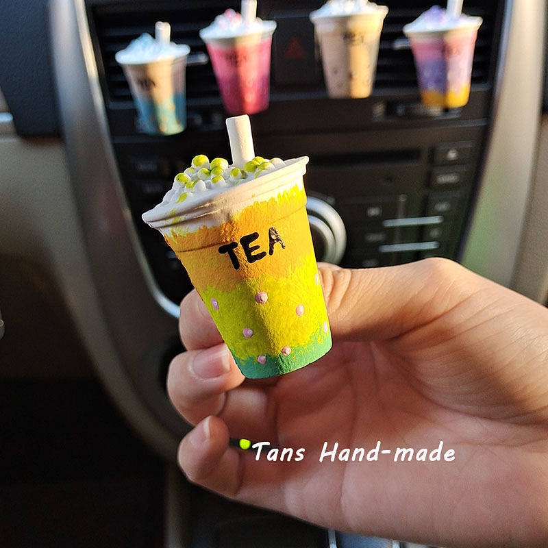 Auto Perfume Aromatherapy Internet Sensation Milk Tea Car Air Conditioning Outlet Car Interior Decoration All Products Fragrant Stone Decoration car accessories VXFI