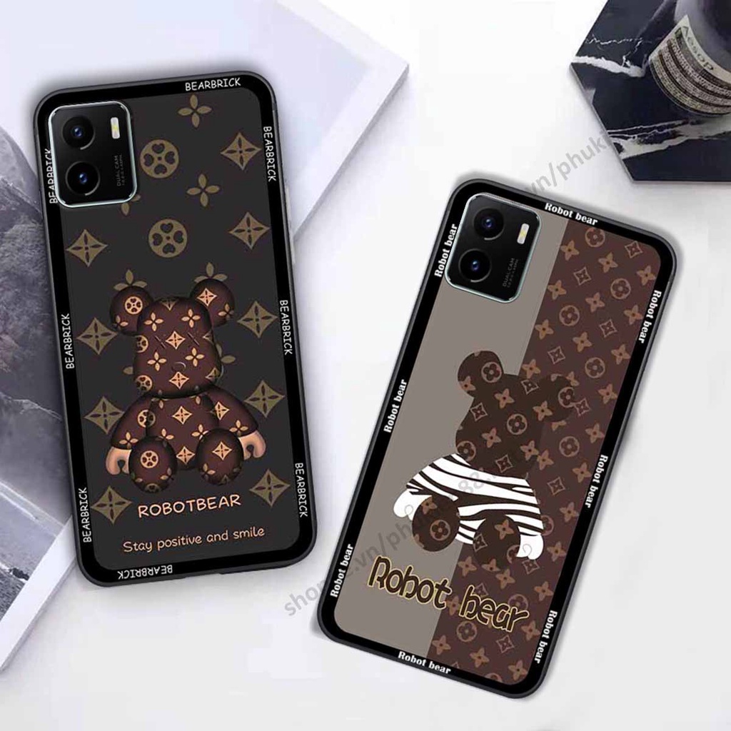 Ốp Vivo Y15s bear, k@ws thương hiệu phong cách ốp lưng thời trang cao cấp