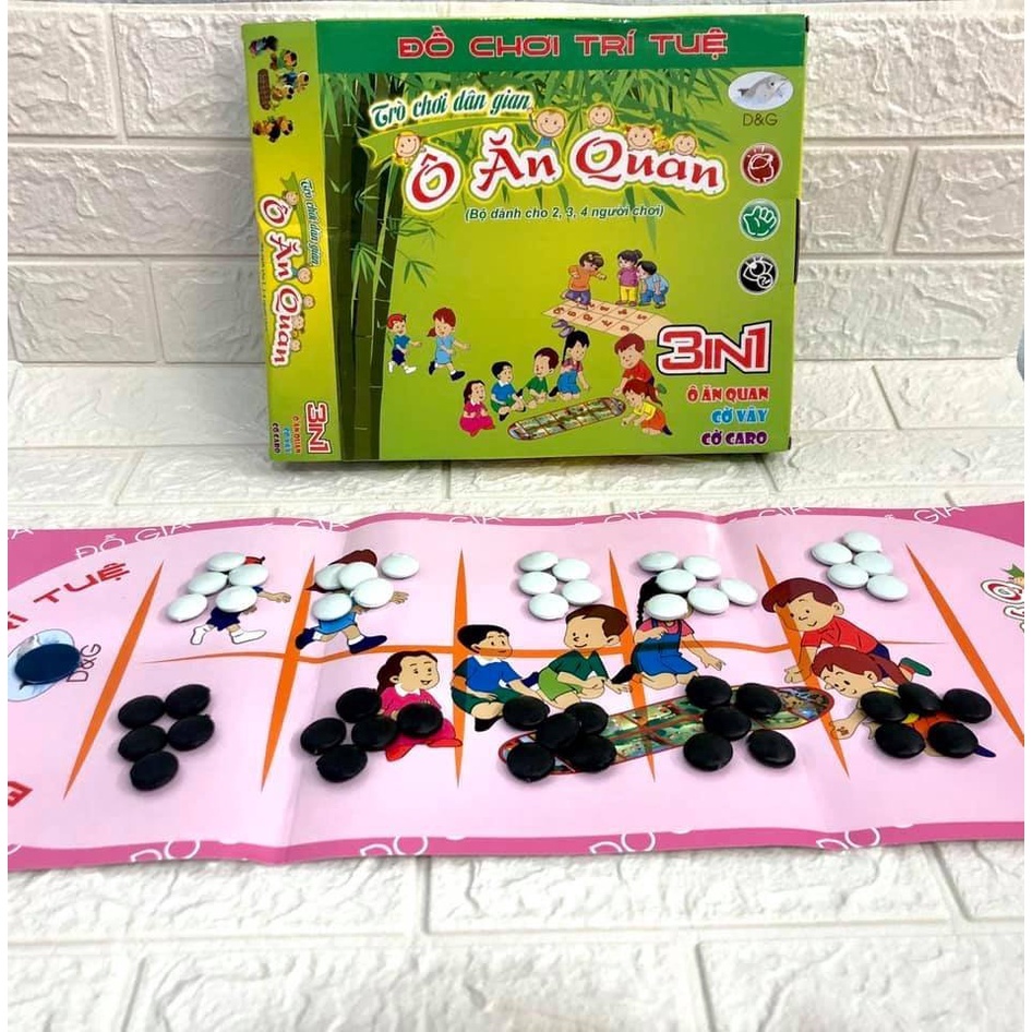Bộ trò chơi dân gian 3 trong 1: cờ caro, cờ vây cho bé và gia đình chơi cùng nhau giúp tăng tính kết nối gia đình