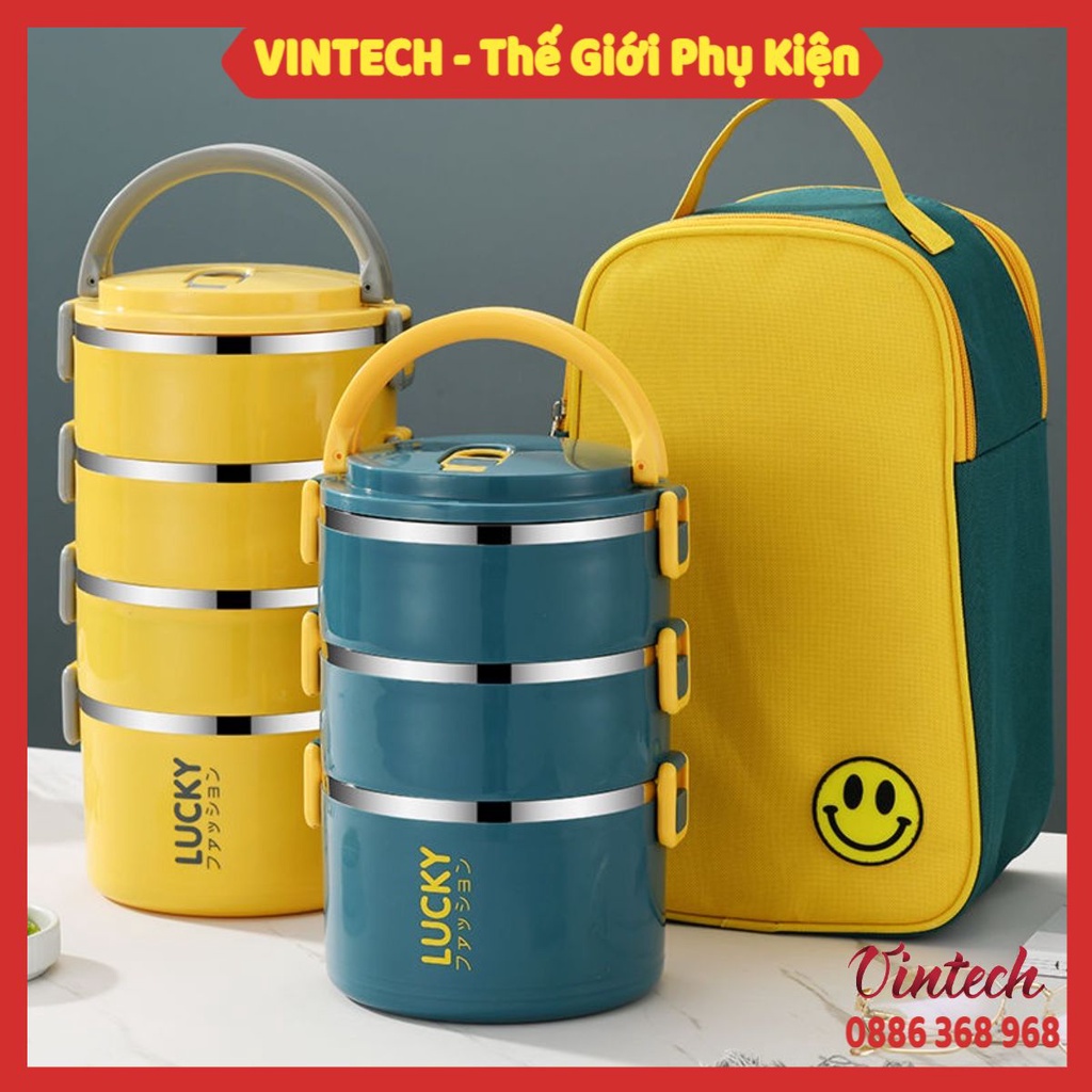 Hộp cơm văn phòng giữ nhiệt inox 304 không gỉ giữ nhiệt tốt hộp cơm trưa hộp cơm giữ nhiệt cao cấp nhiều ngăn kèm túi