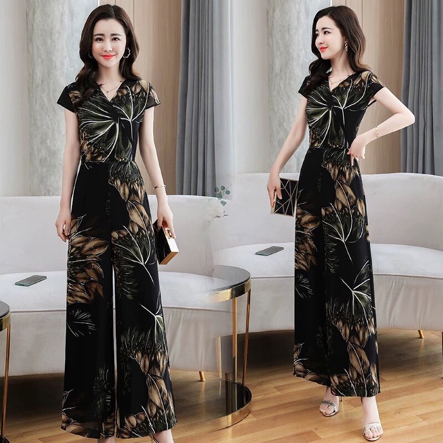 Jumpsuit hoạ tiết bao sang quý phái size M L Xl 2Xl