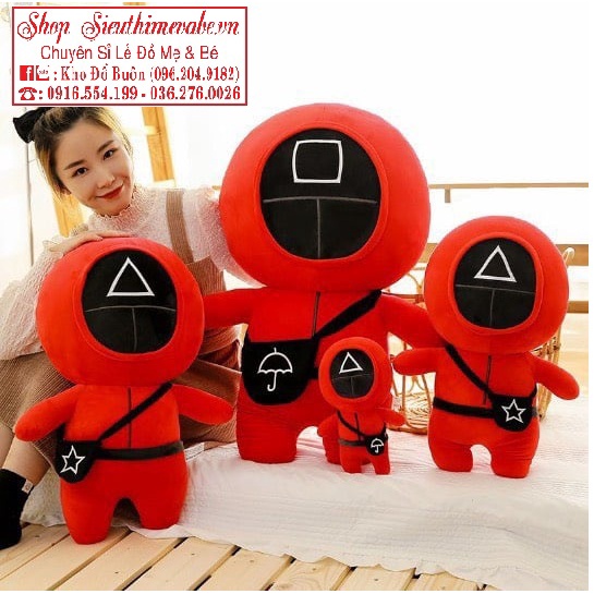 Gấu bông lính canh gác Squid Game size 35cm và 50 cm, trò chơi con mực siêu dễ thương