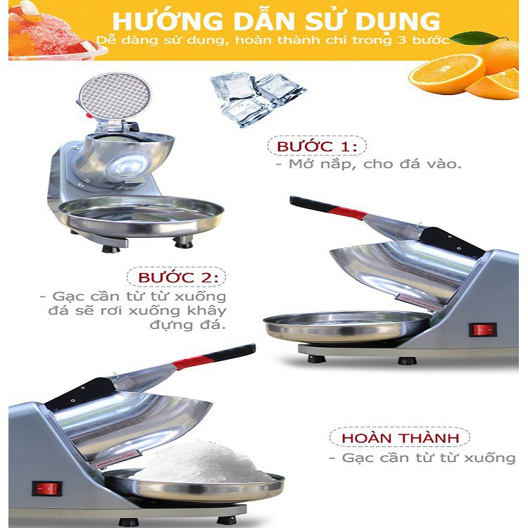 Máy Bào Đá, Máy Bào Đá Tuyết 2 Lưỡi Công Suất 380W (Bảo Hành Toàn Quốc)