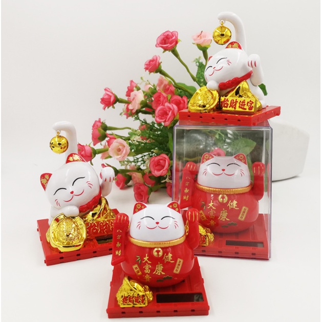 Mèo Thần Tài Vẫy Tay Hút Tài Lộc Sử Dụng Năng Lượng Mặt Trời