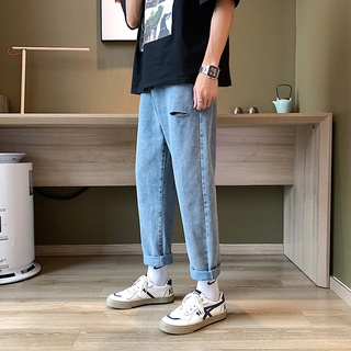Quần jean nam⚡️Mộc 93⚡️Quần baggy nam nữ màu xanh trẻ trung - chất vải Denim mềm thoáng mát khi mặc