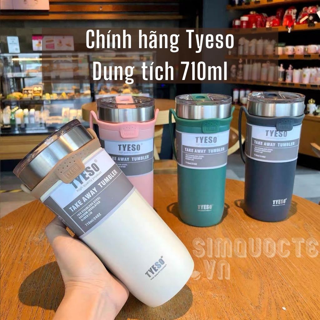 Bình giữ nhiệt Tyeso 710ML thiết kế dễ thương có quai xách silicone rộng rãi