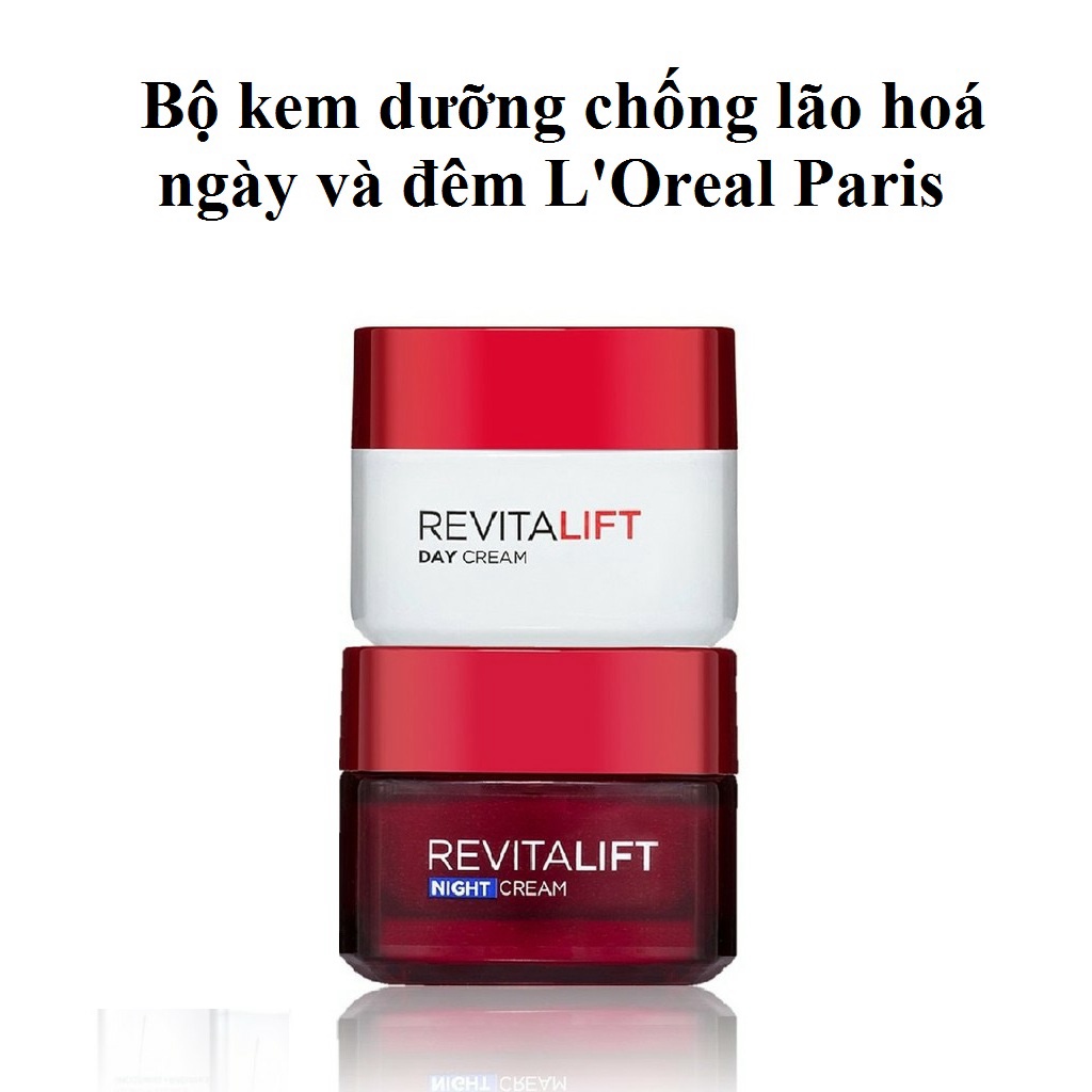 Bộ Kem dưỡng ngăn ngừa lão hóa, săn chắc da, giảm nếp nhăn ngày và đêm  Loreal Revitalift 20ml