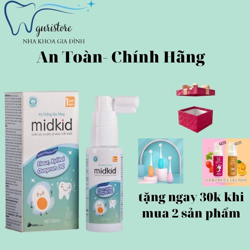 Xịt chống sâu răng midkid cho bé từ 1 tuổi trở lên,  tặng kèm quà cho bé