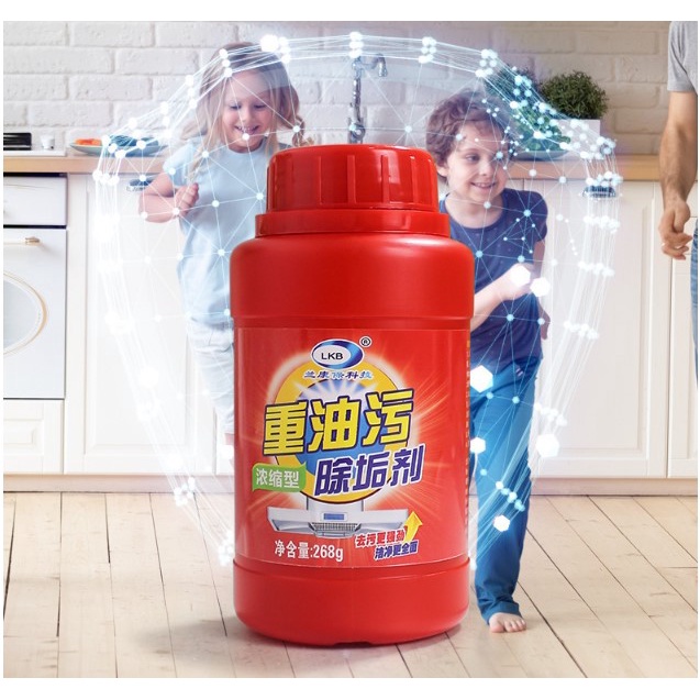 Lọ Bột Tẩy sạch cặn bẩn DẦU MỠ cứng đầu bám trên các dụng cụ, thiết bị NHÀ BẾP (máy hút mùi, mặt bếp,.) an toàn tiện lợi