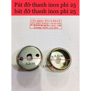 Bát đỡ 2 đầu thanh treo tủ đồ phi Φ25| pát treo đỡ 2 đầu| pass đỡ thanh inox