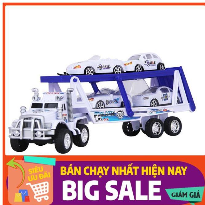 Xe Container Cảnh Sát 2 Tầng Kèm 4 Xe Nhỏ Long Thủy