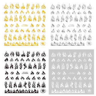 2022 Nail Sticker Gold Silver Black and White Butterfly Bee Flame Gold Silver Black and White Nail Decals