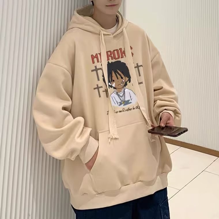 Áo hoodie Form Rộng In Họa Tiết Hoạt Hình Phong Cách Hip Hop Hàn Quốc