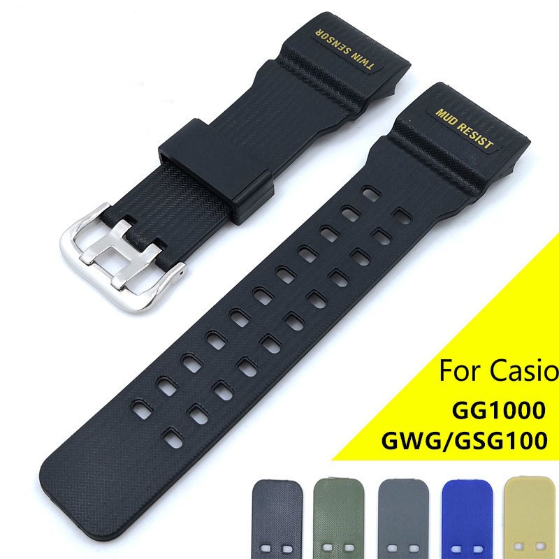 Dây đeo silicon cho Casio G SHOCK GG1000 GSG100 GWG 100 Dây đeo đầy màu sắc Dây đeo đồng hồ thể thao Dây đeo thông minh Vòng đeo tay thay thế