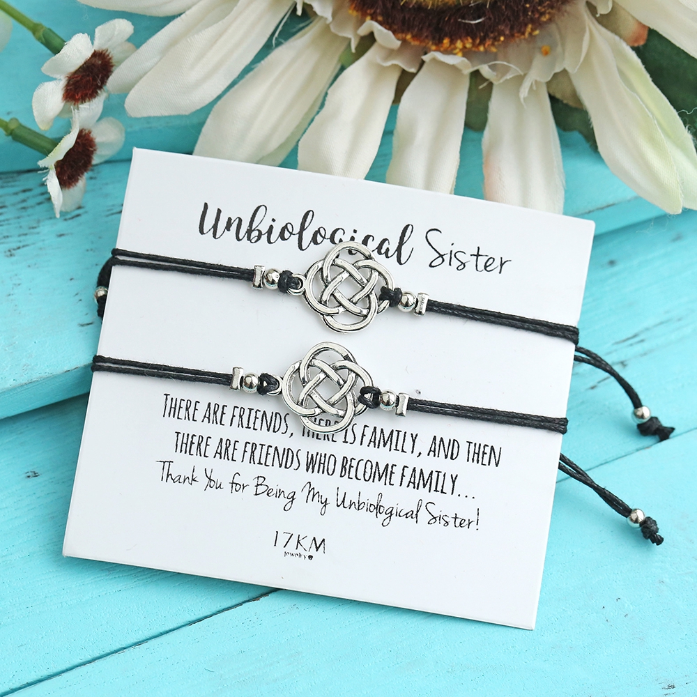 Set 2 Vòng Tay Nút Thắt Kim Loại Thời Trang Cho Cặp Đôi