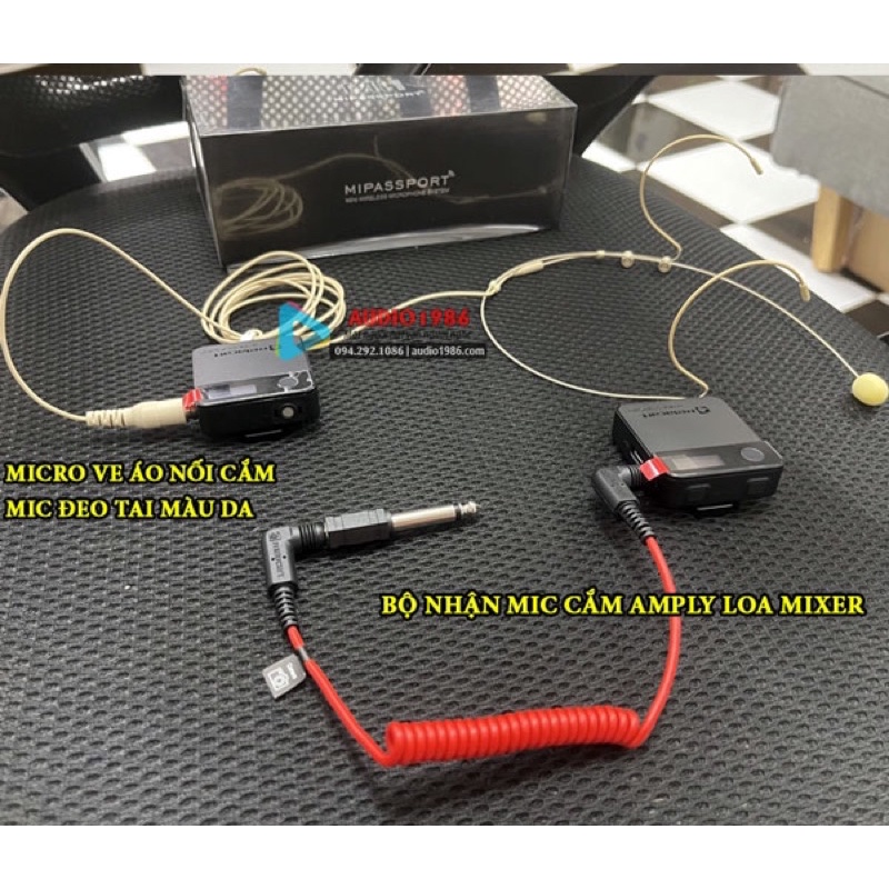 Micro không dây Đeo tai màu da hạt gạo Relacart Mipassport Mi1 Mi2 2.4G Micro Không Dây Di Động kết nối amply loa kéo
