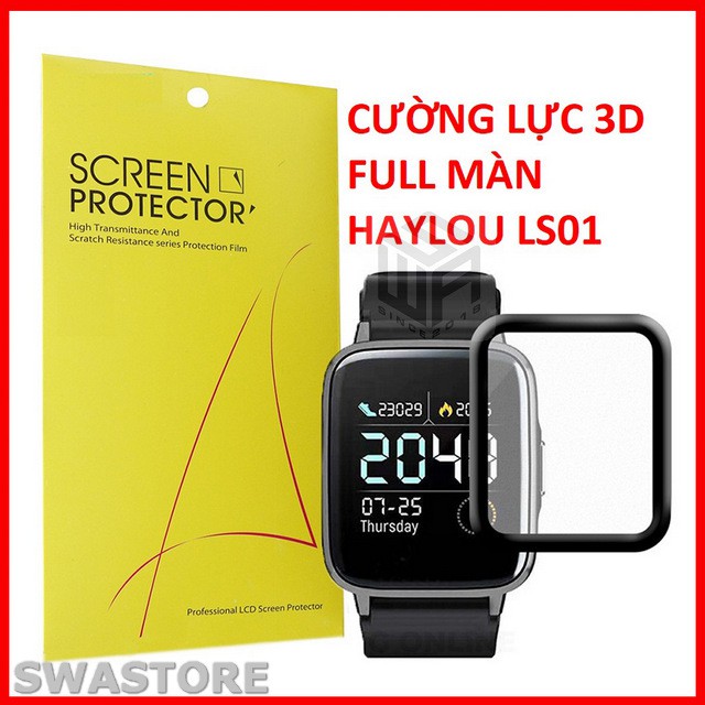 Cường lực 3D đồng hồ Haylou LS01 loại dẻo 6H full màn hình, tặng kit vệ sinh màn hình SWASTORE